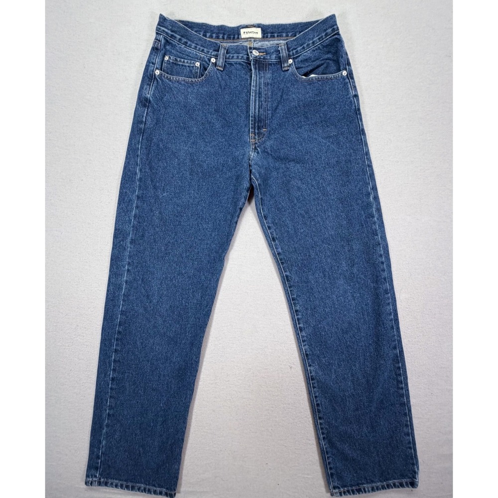 Furor Clothing Co Relaxed Fit Jeans Men 34 Vintage Blue 100% Cotton Straight Leg